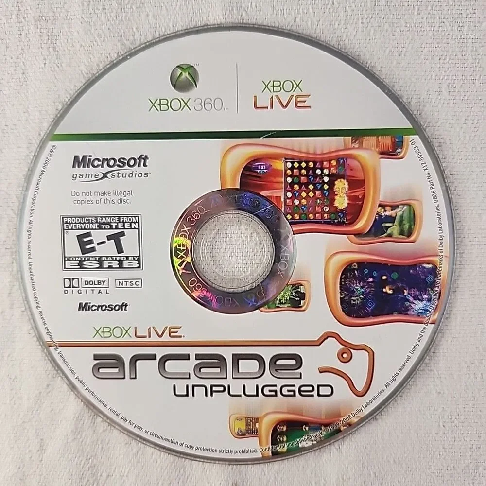 Game Live Arcade Unplugged Xbox 360 Microsoft 2006 Complete CD Manual Case